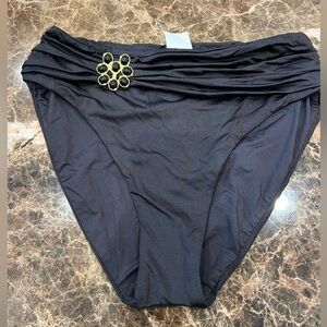 NWT- Trina Turk High Waisted Bikini Bottom- Size 6- Black